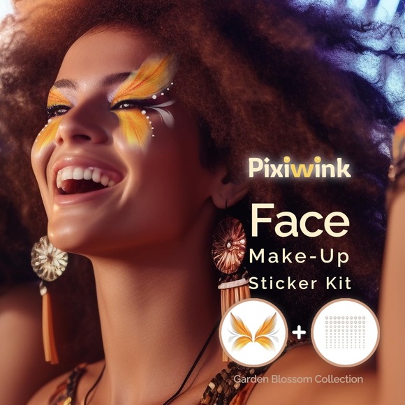 Butterfly Face Makeup Tattoo Kit Festival Glitter Face Gems - Picture 4 of 10